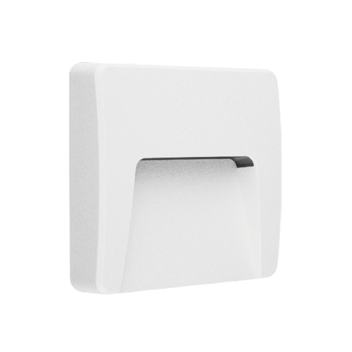 Aplique cuadrado de policarbonato 3W blanco unid 3000K IP65 100lm